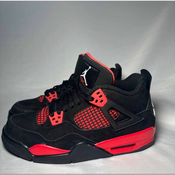 Size 7 - Nike Air Jordan 4 Retro GS Red Thunder Men's Shoes - Picture 8 of 9
